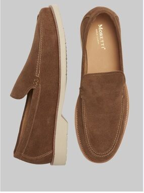 Moretti Gold Label Pulaski Suede Loafers - Brown Sz 10.5